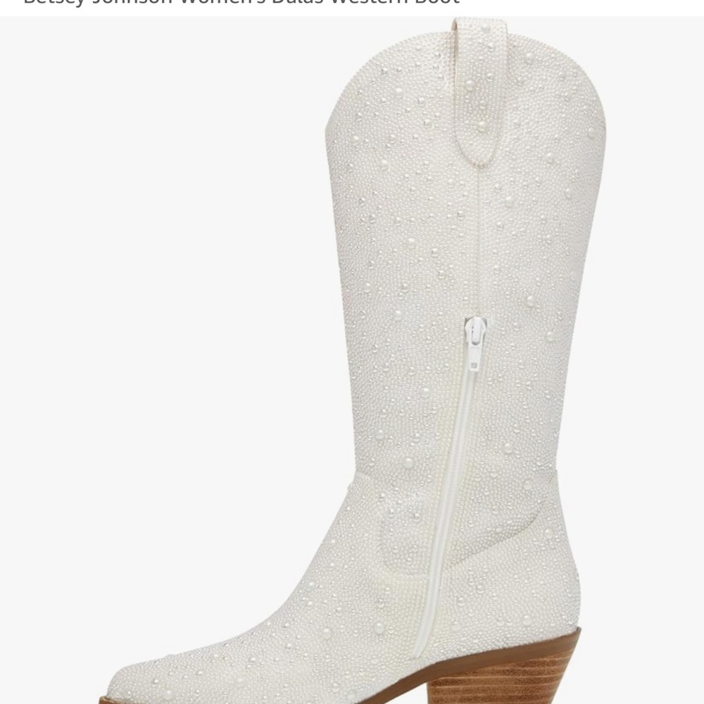 Betsey Johnson Women's White Western Boot